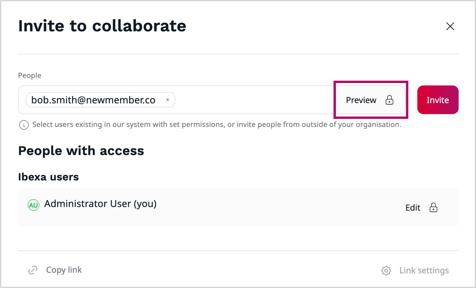 External users - invitation